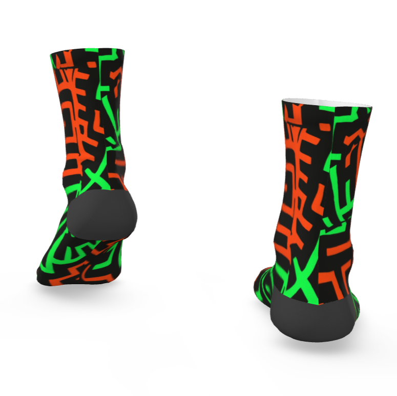 Chaussettes Géométrie vert orange