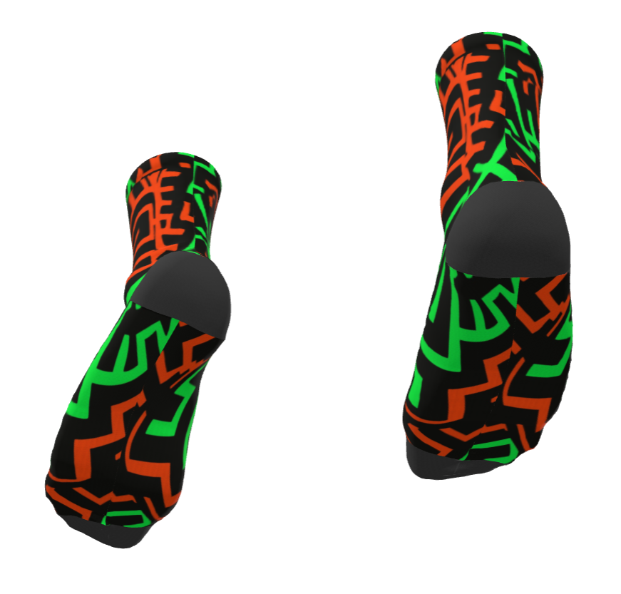 Chaussettes Géométrie vert orange