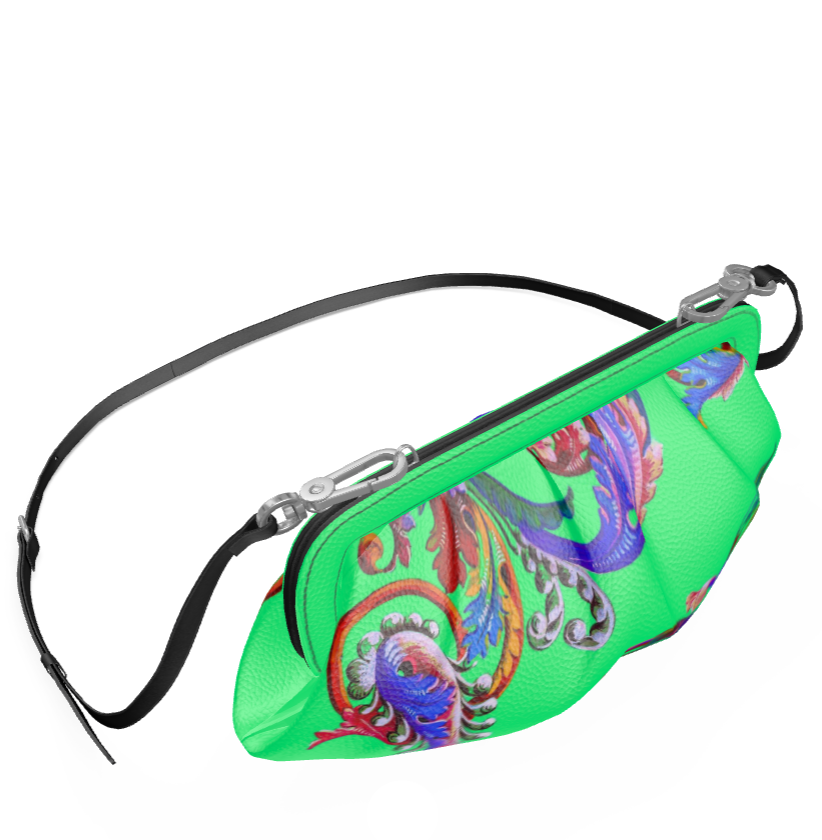 Royal green pleated soft bag