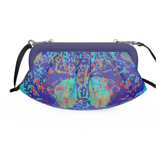 Borsa  morbida plissettata Mosaico blu