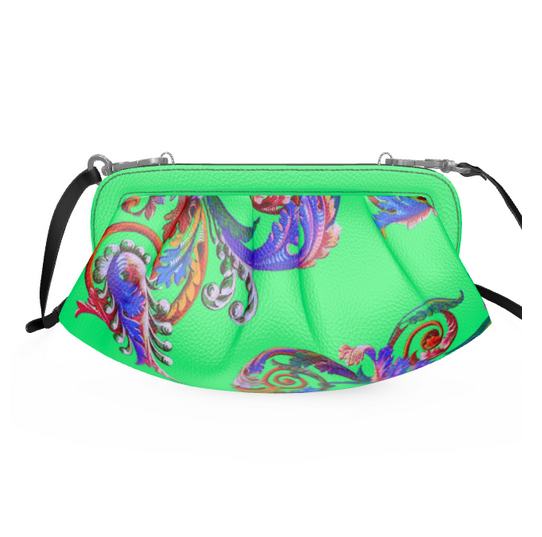 Royal green pleated soft bag