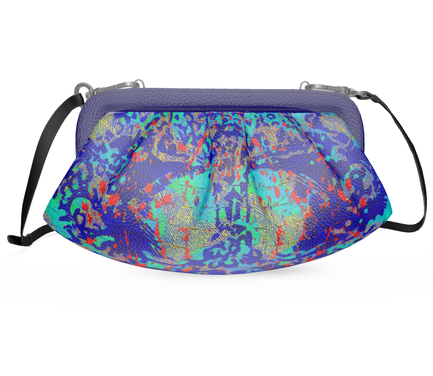 Borsa  morbida plissettata Mosaico blu